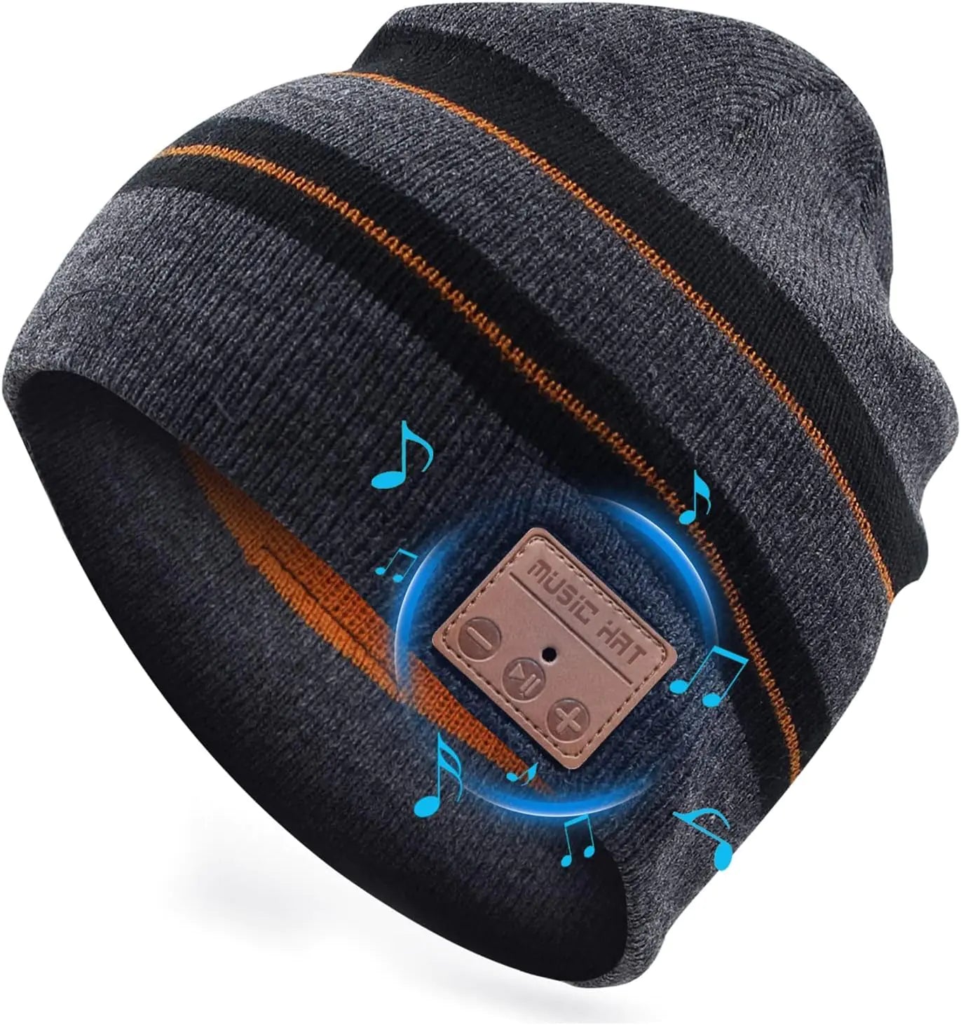 Gorro ChenFec Inalámbrico Bluetooth Unisex de Punto, Sombrero Cálido Musical de Invierno con Auriculares Incorporados, Altavoz Estéreo Manos Libres para Deportes al Aire Libre, Regalos, Marrón