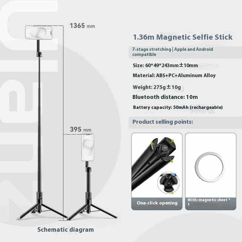 Selfie Stick Bluetooth Selfie For Magnetic Mobile Phone