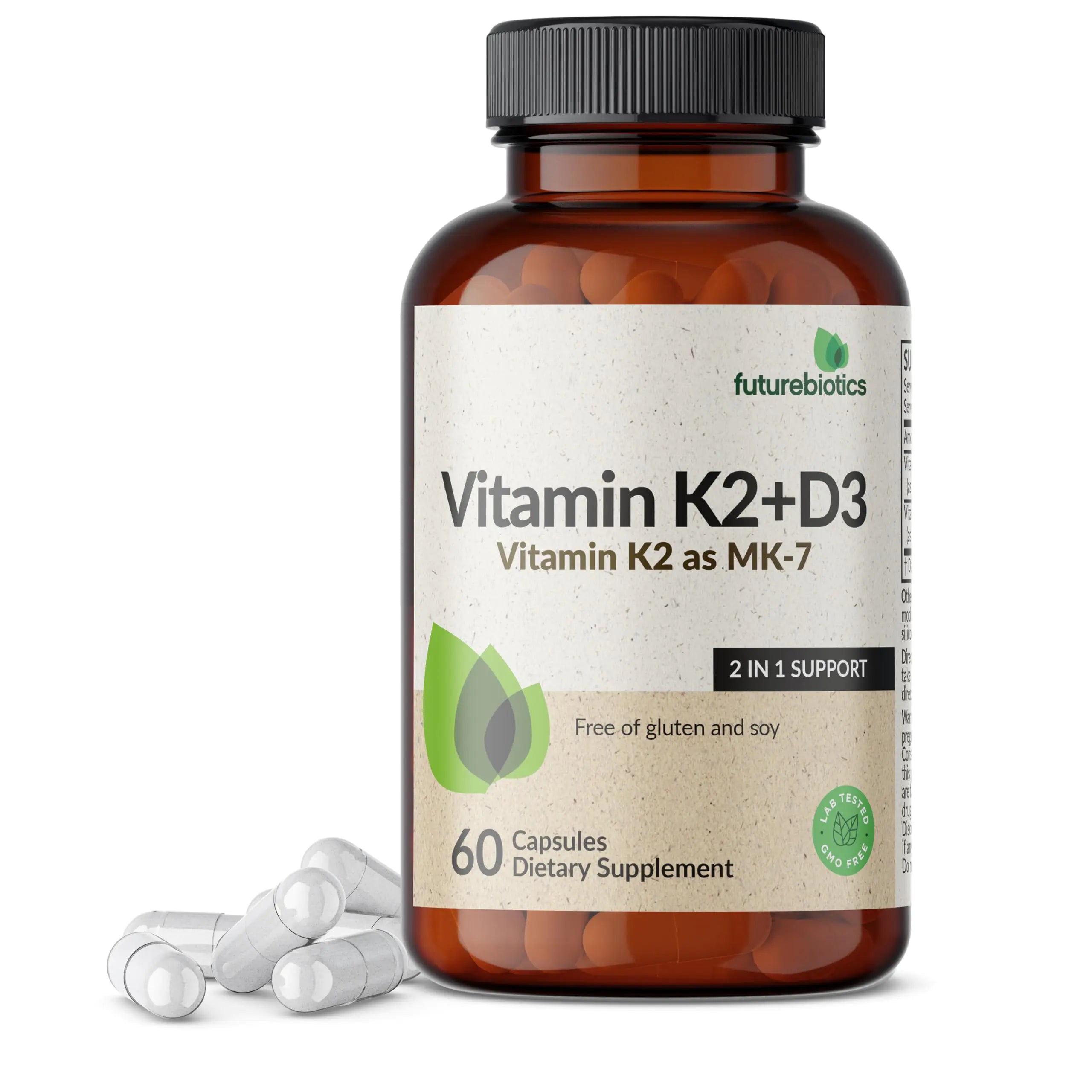 Futurebiotics K2+D3 Bone & Immune Support - 5000 IU D3 & 90 mcg K2 MK-7